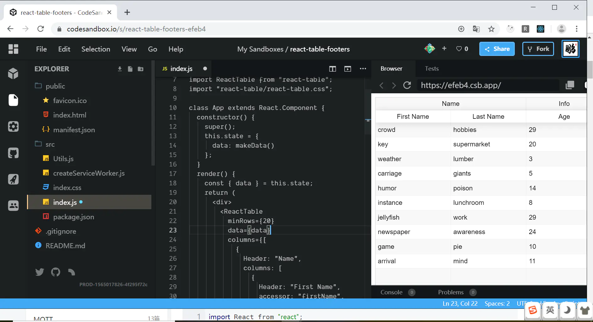 React-table 使用手册 - 链滴