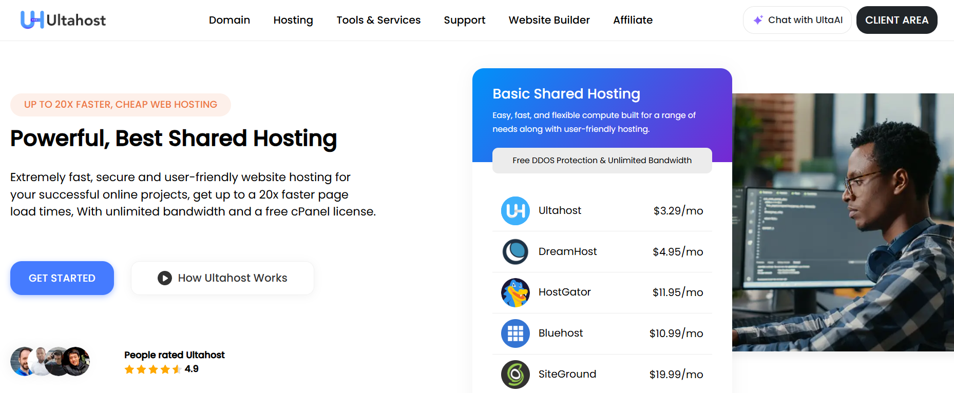 UltaHost 官网截图